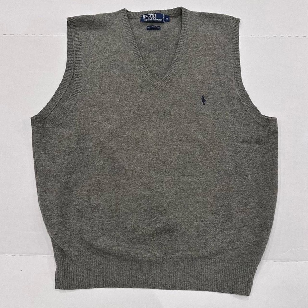 Vintage 90’s Green Polo Ralph Lauren 100% Lambs Wool Sweater Vest Mens XL
